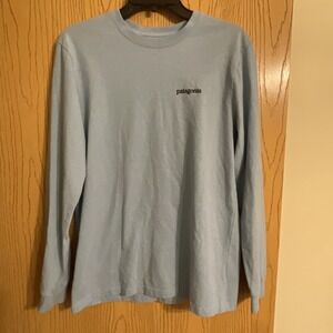 Men's Patagonia Long Sleeve T-Shirt Blue Responsibili-tee size small